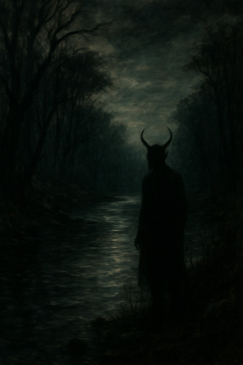 Bayangan pria bertanduk